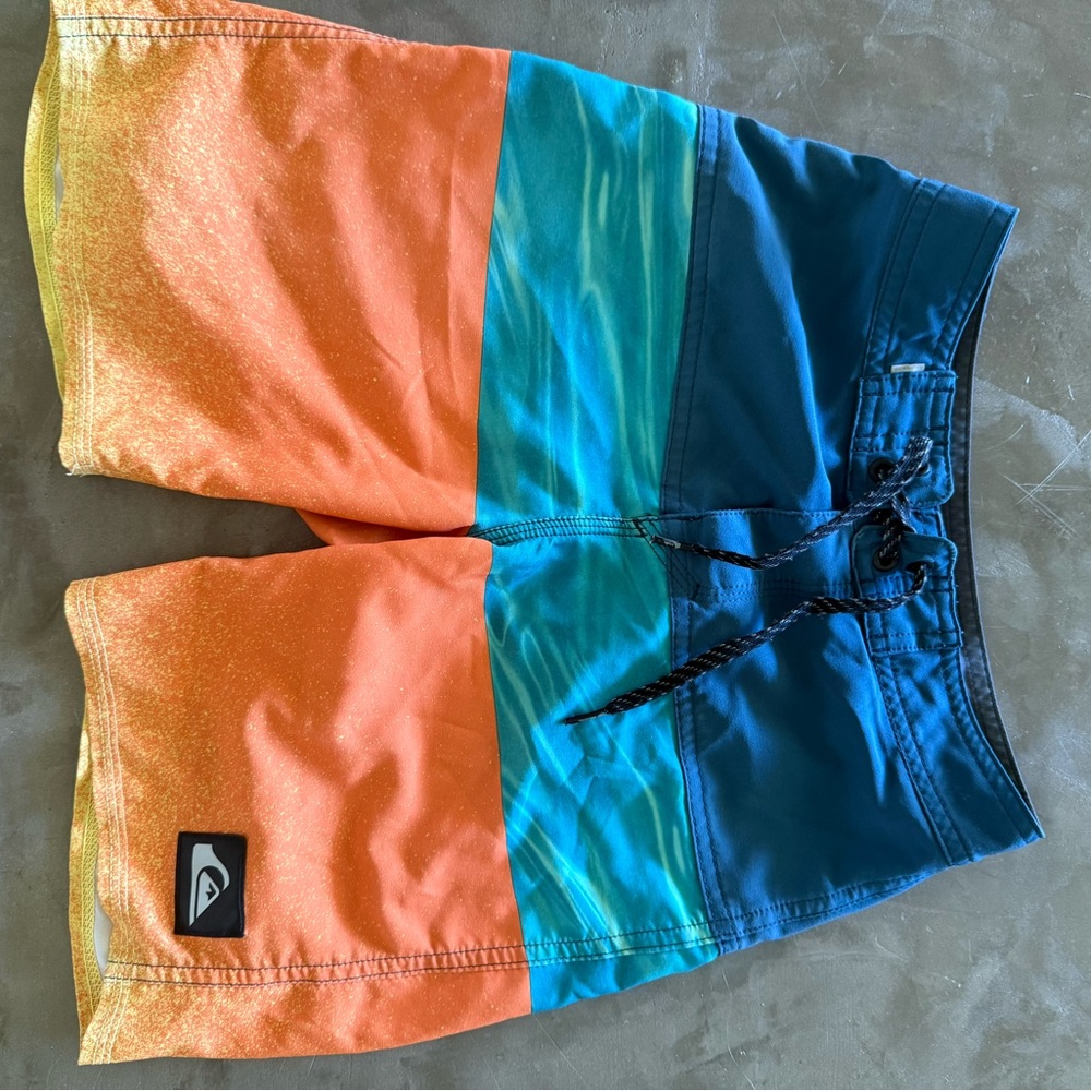 Quiksilver Blue and Gray Board Shorts